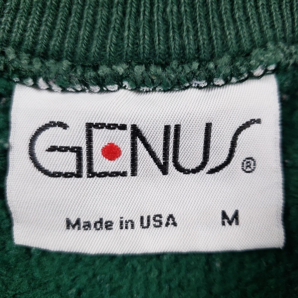 Vintage 90s MICKEY MOUSE Sweatshirt Mens Medium Green Disney Genus Made in USA - Picture 8 of 16
